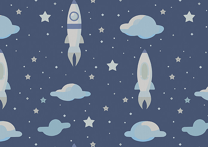 Blast Off, Celestial Blue - Roman Blind - Image 7